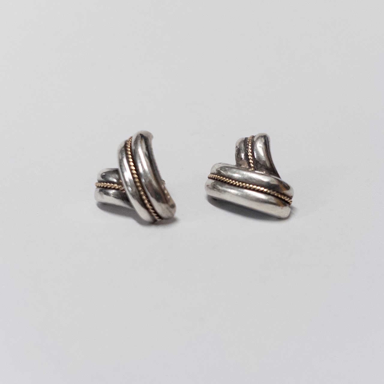 Sterling Silver and 14K Gold Earrings