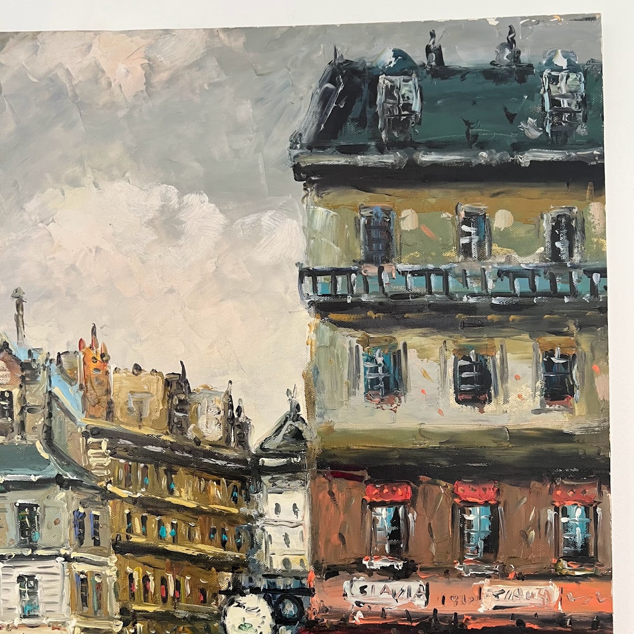 Parisian Street Scene Oil Painting