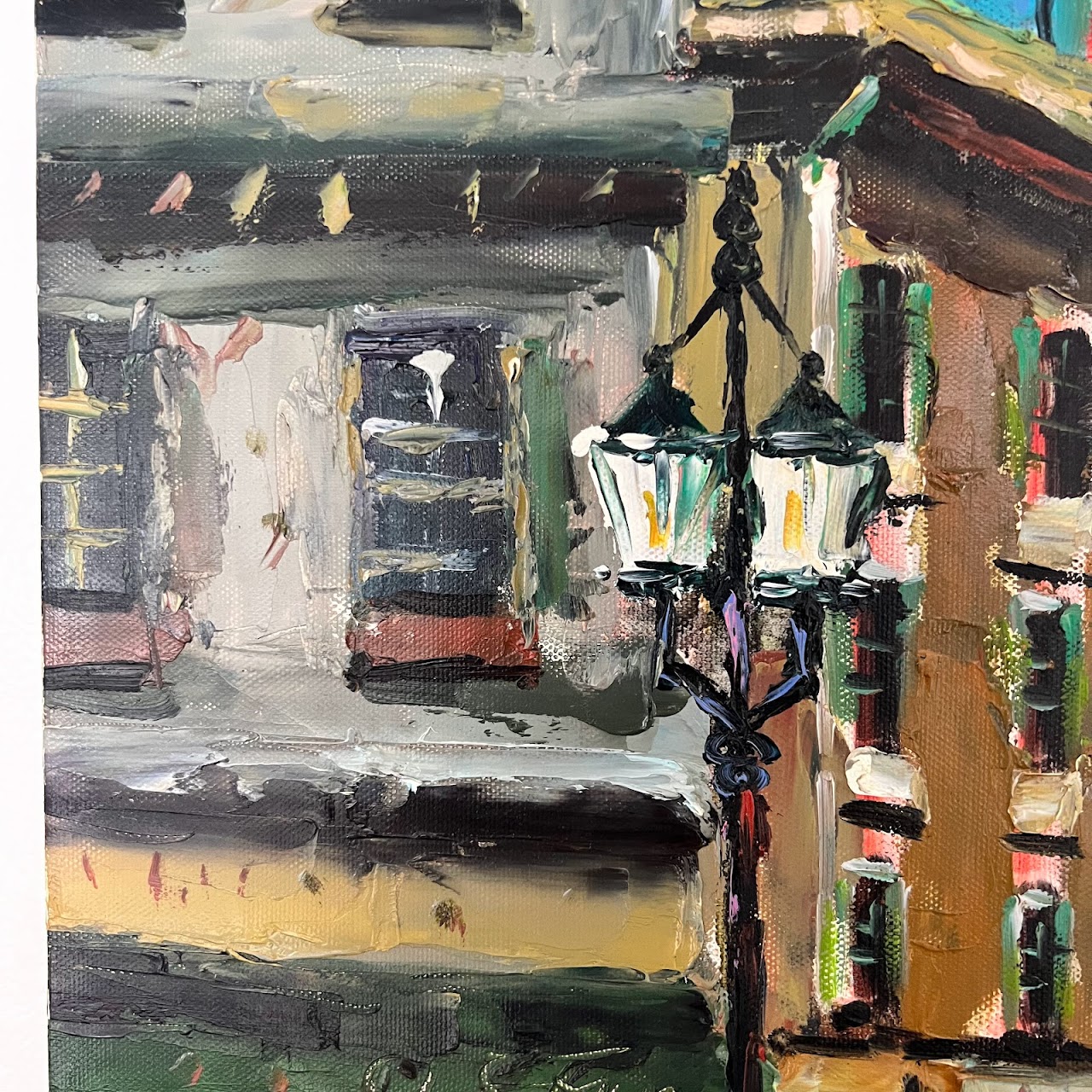 Parisian Street Scene Oil Painting