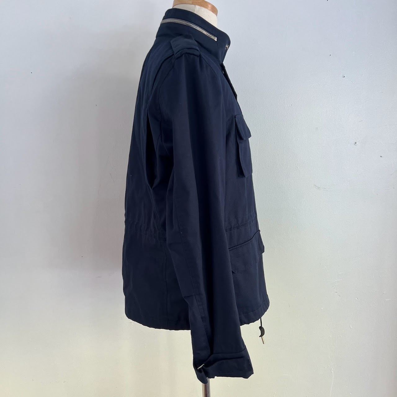 Saint Laurent Navy Blue Hooded Jacket