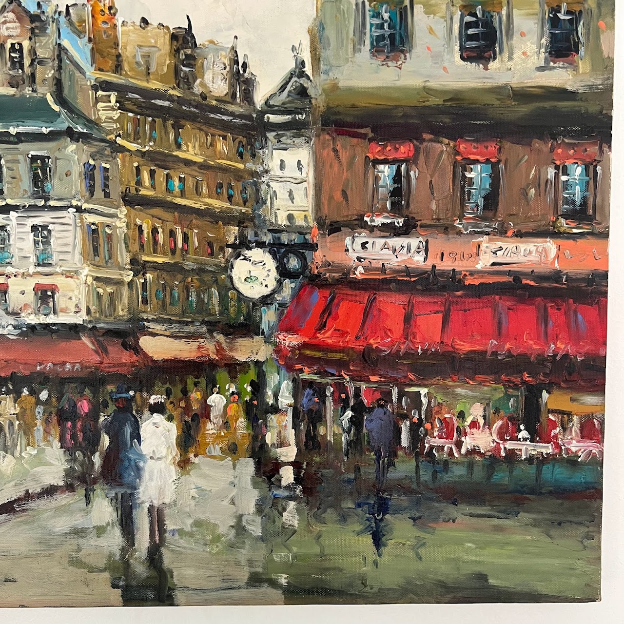 Parisian Street Scene Oil Painting