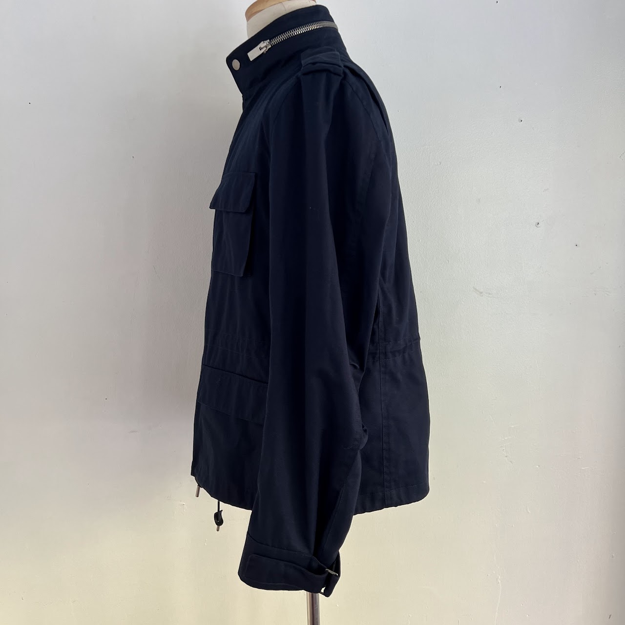 Saint Laurent Navy Blue Hooded Jacket