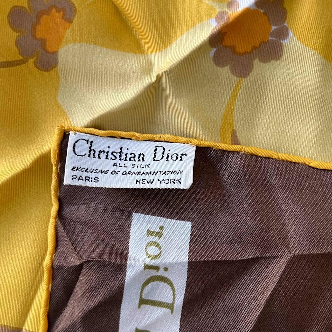 Christian Dior Vintage Floral Silk Scarf