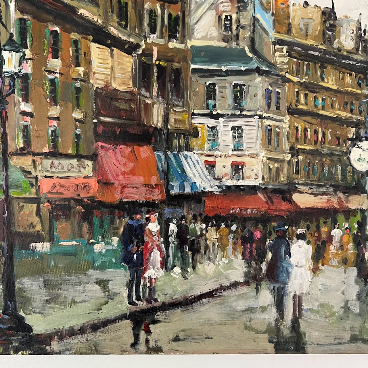 Parisian Street Scene Oil Painting