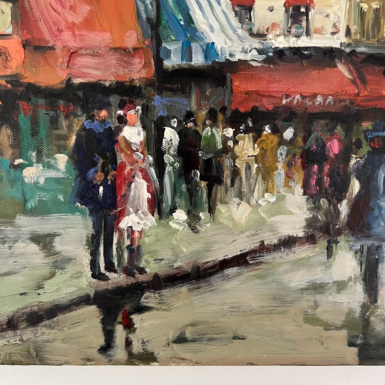 Parisian Street Scene Oil Painting