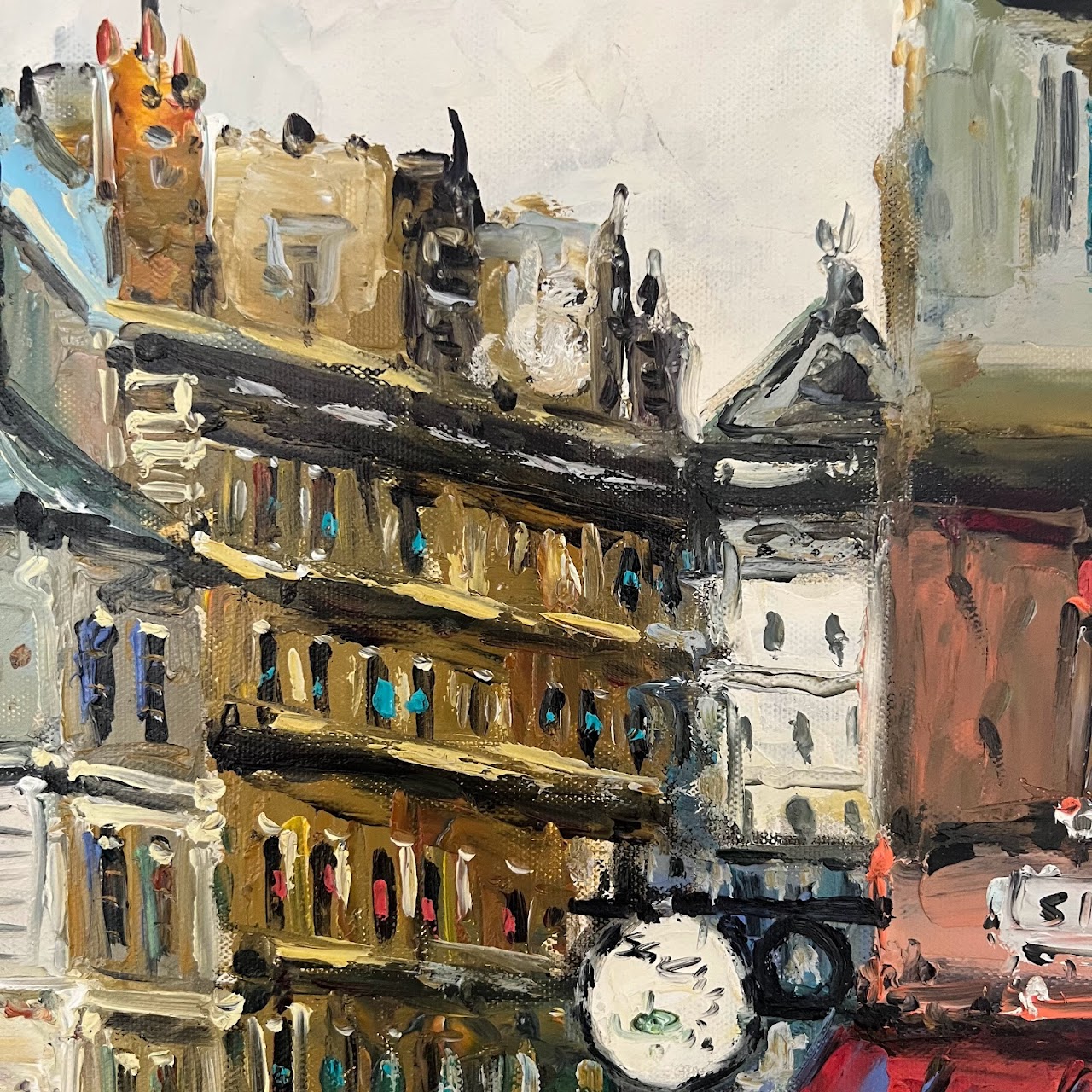 Parisian Street Scene Oil Painting