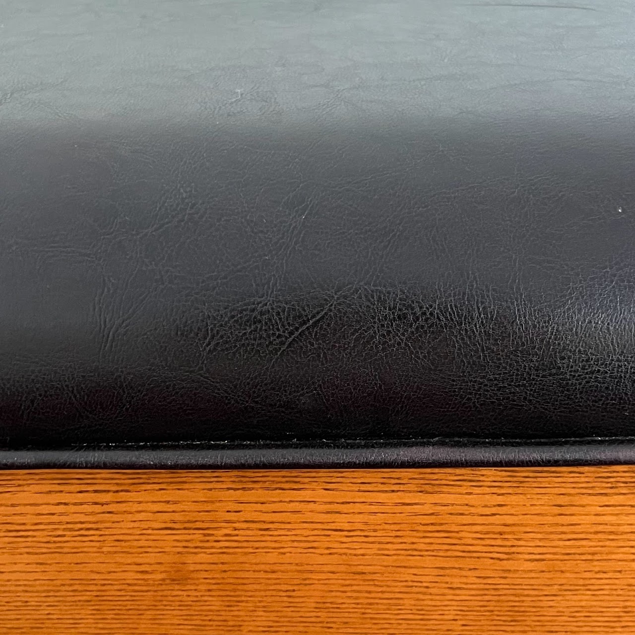 Contemporary Chunky Leather Seat Bench