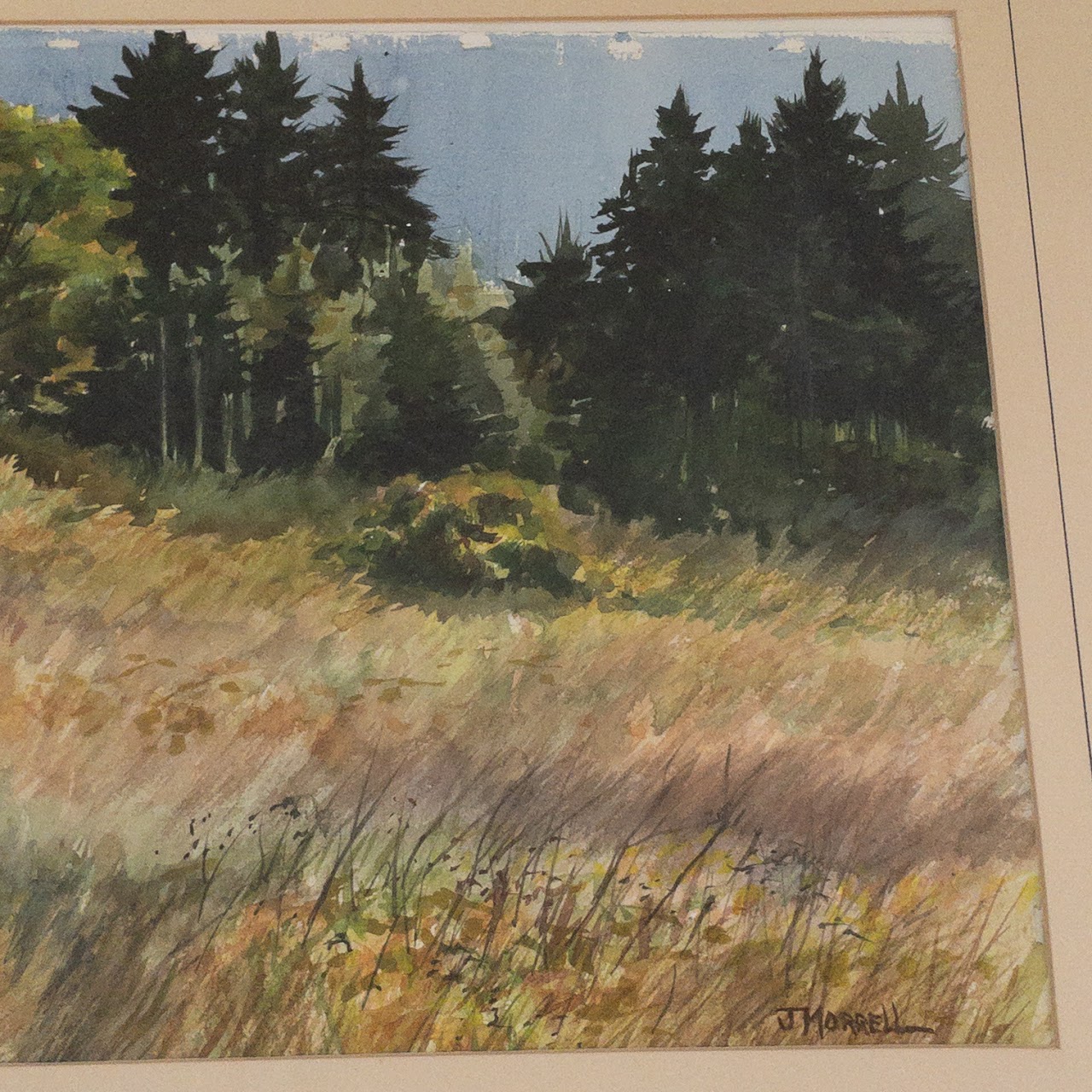 J. Morrell Signed Watercolor Landscape Painting