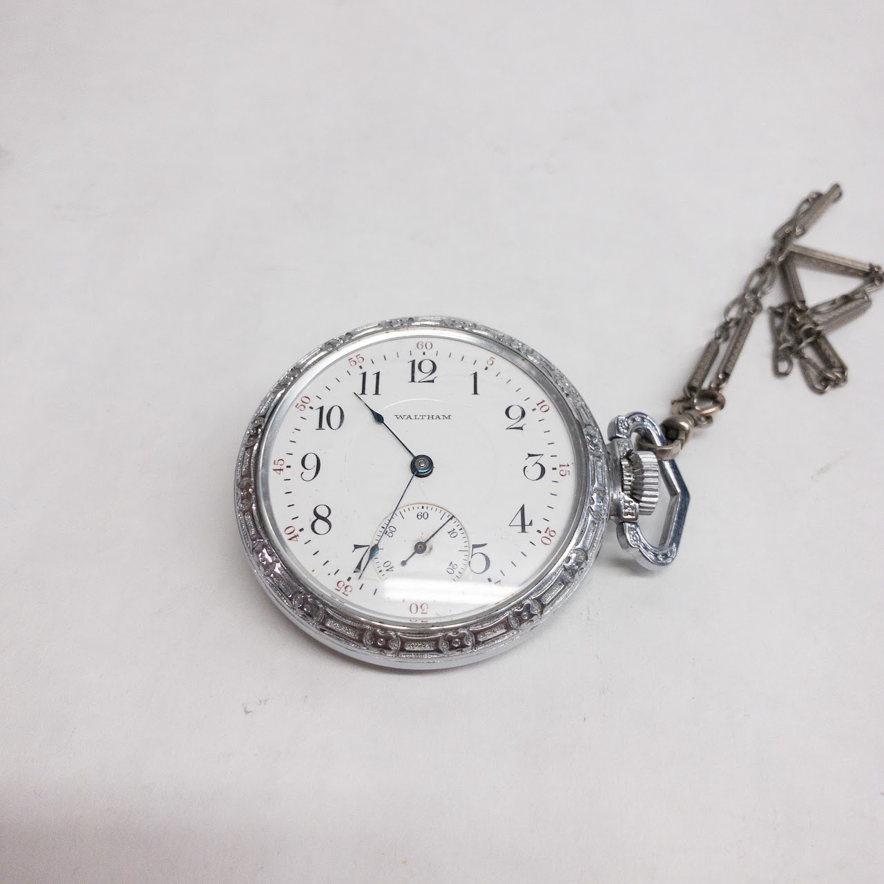 Waltham Chromed Brass Pocket Watch