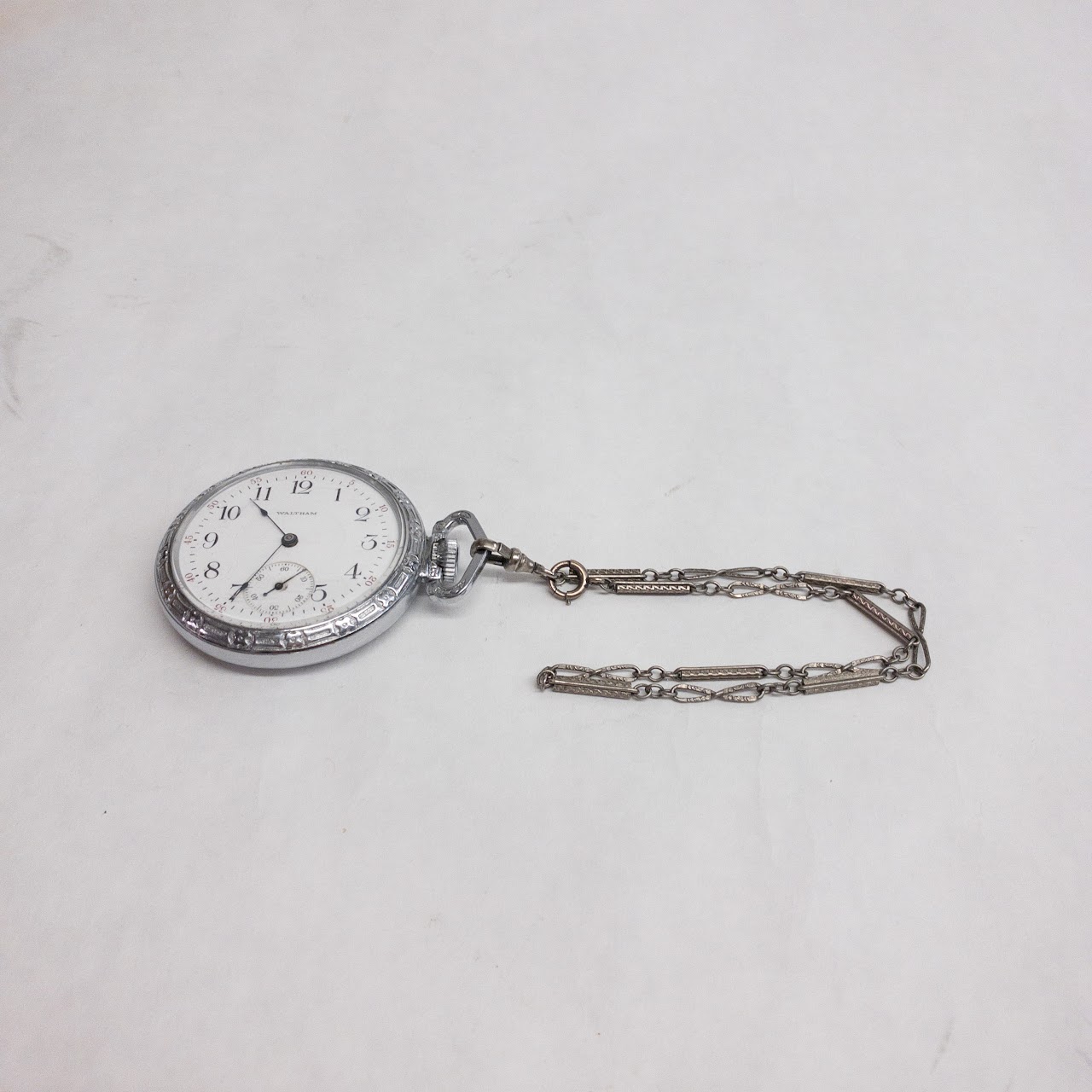 Waltham Chromed Brass Pocket Watch