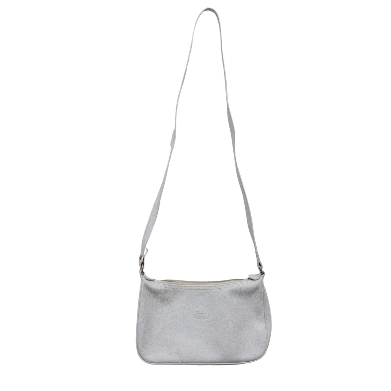 Longchamp White Leather Shoulder Bag