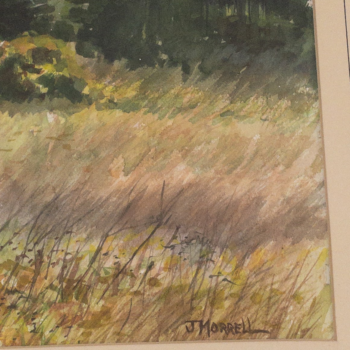 J. Morrell Signed Watercolor Landscape Painting