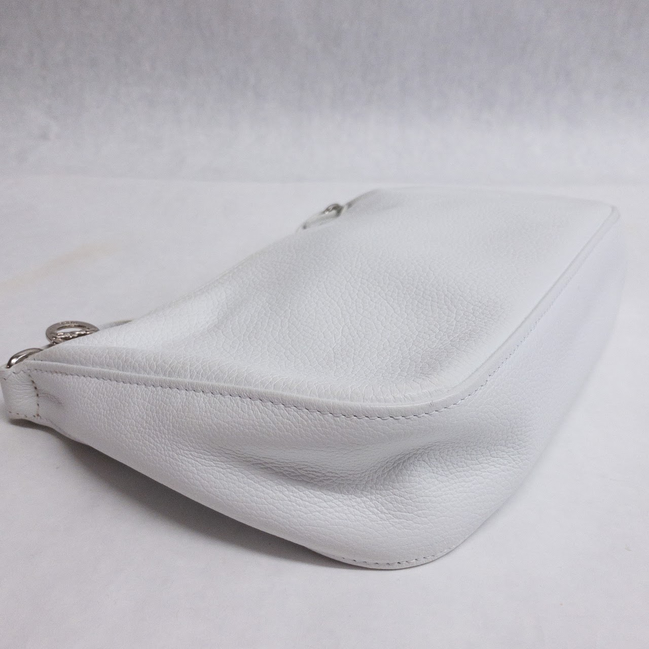 Longchamp White Leather Shoulder Bag