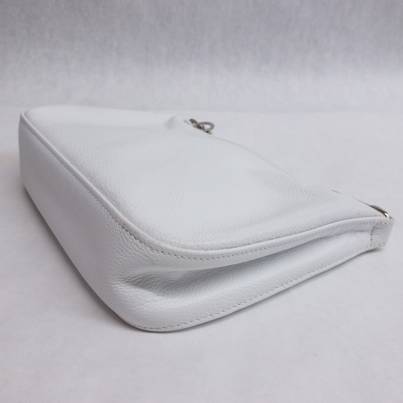 Longchamp White Leather Shoulder Bag