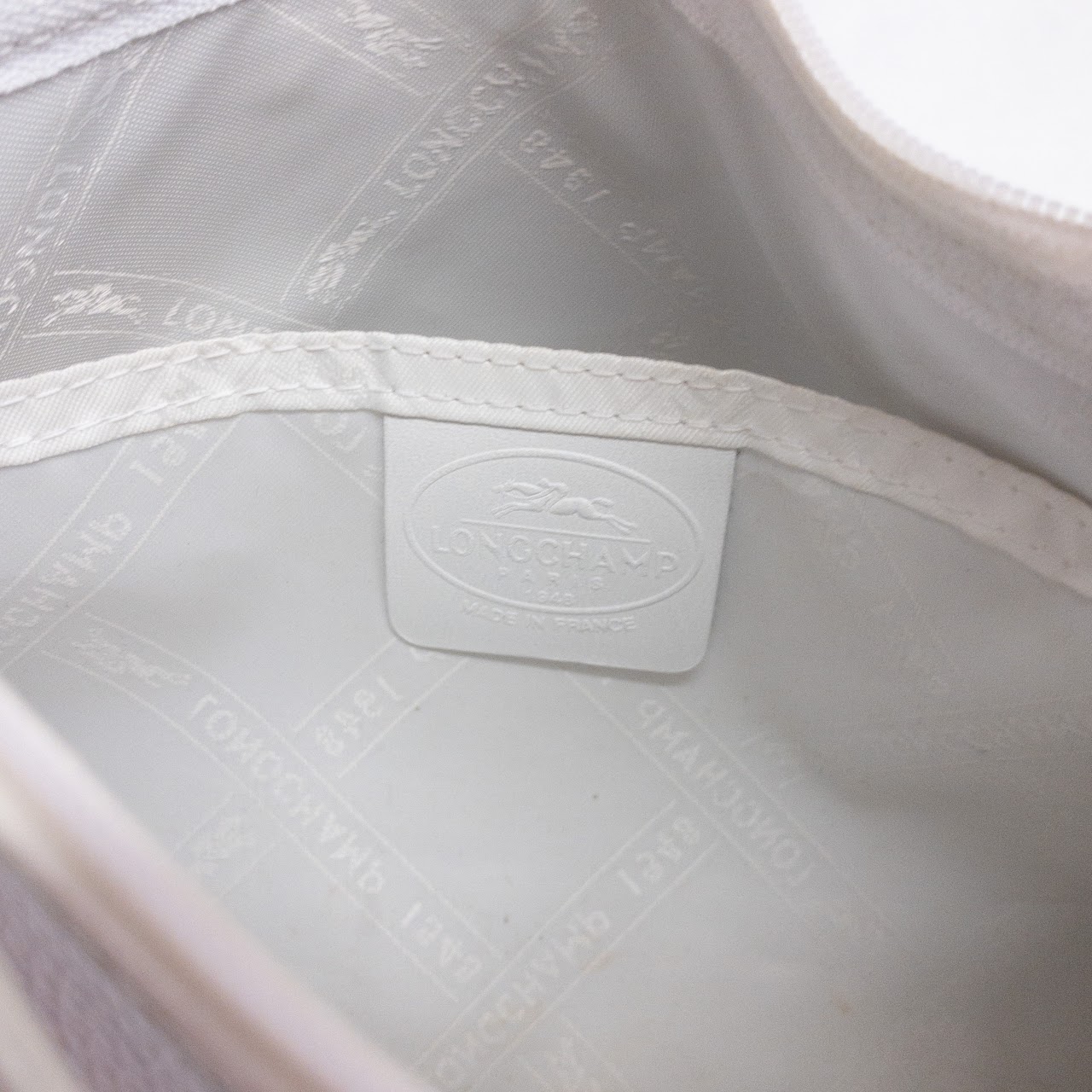 Longchamp White Leather Shoulder Bag