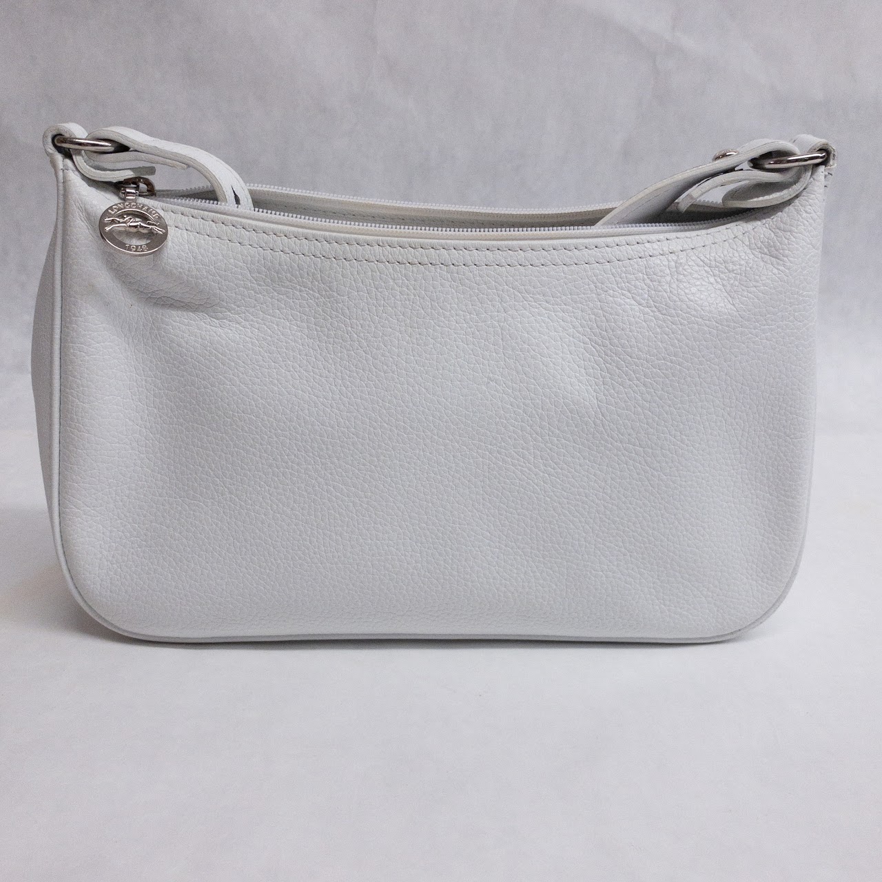 Longchamp White Leather Shoulder Bag