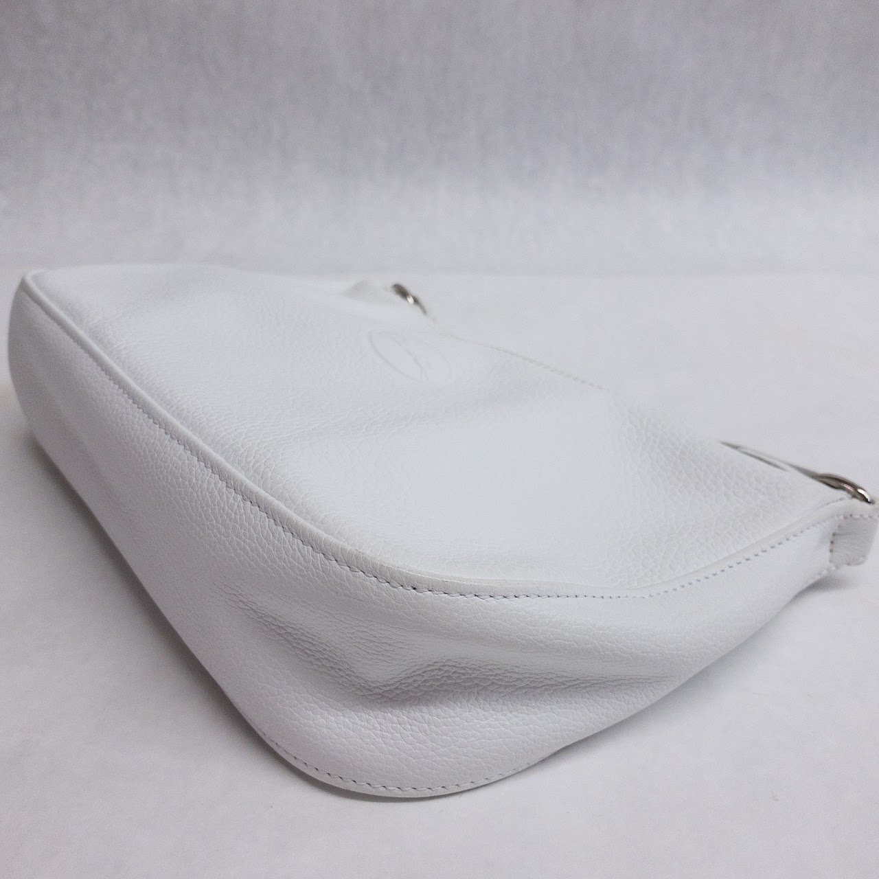 Longchamp White Leather Shoulder Bag