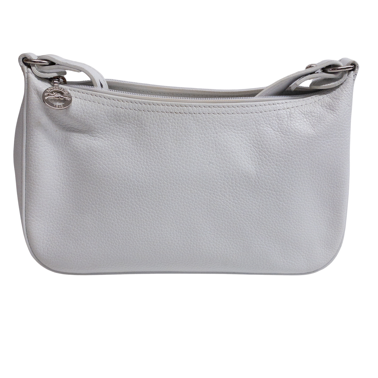 Longchamp White Leather Shoulder Bag