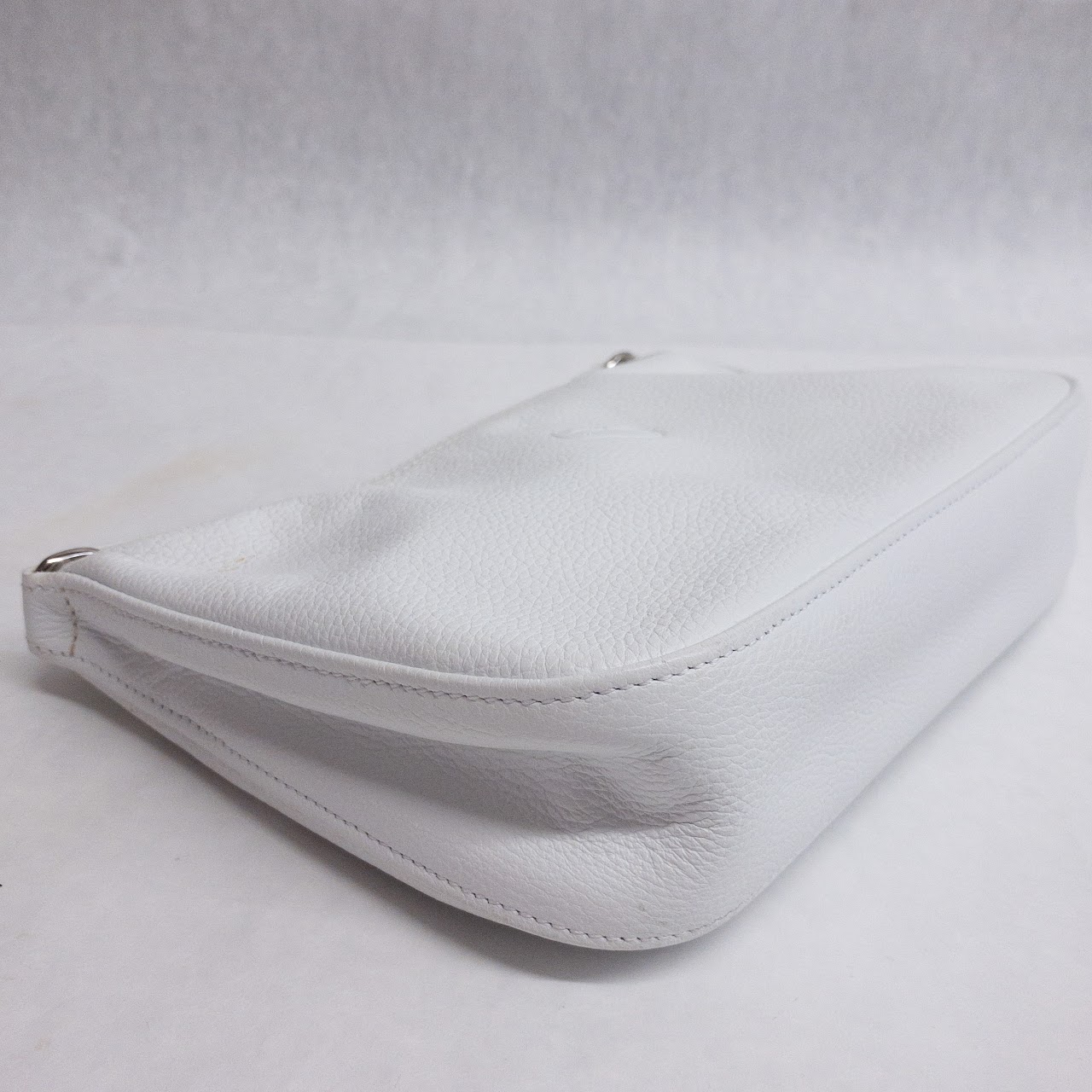 Longchamp White Leather Shoulder Bag