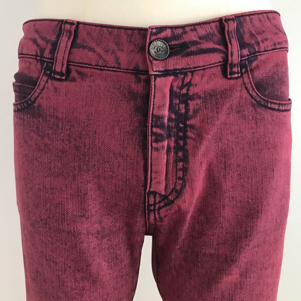 Chanel Pink Acid Wash Jeans