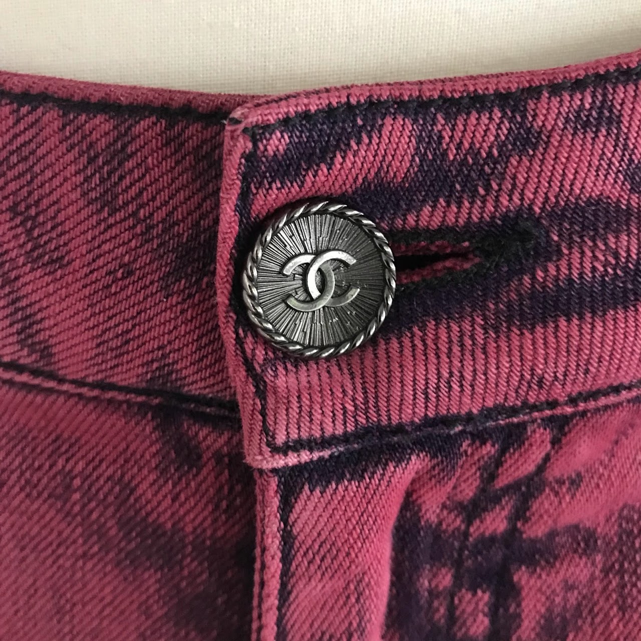 Chanel Pink Acid Wash Jeans