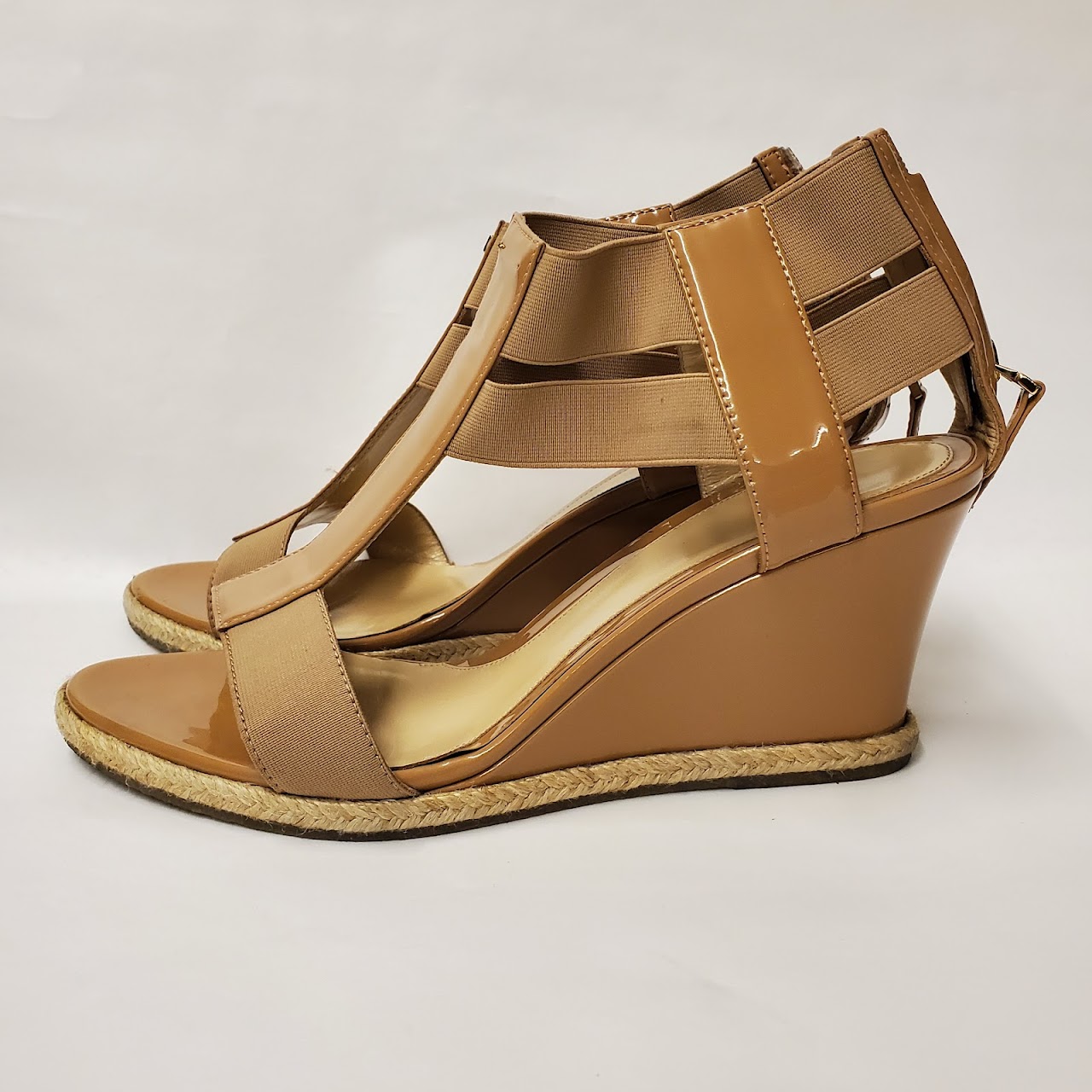 Fendi Patent Leather Wedge Sandals