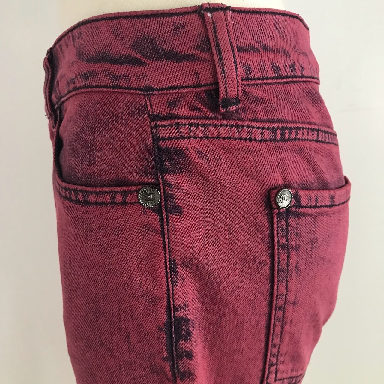 Chanel Pink Acid Wash Jeans