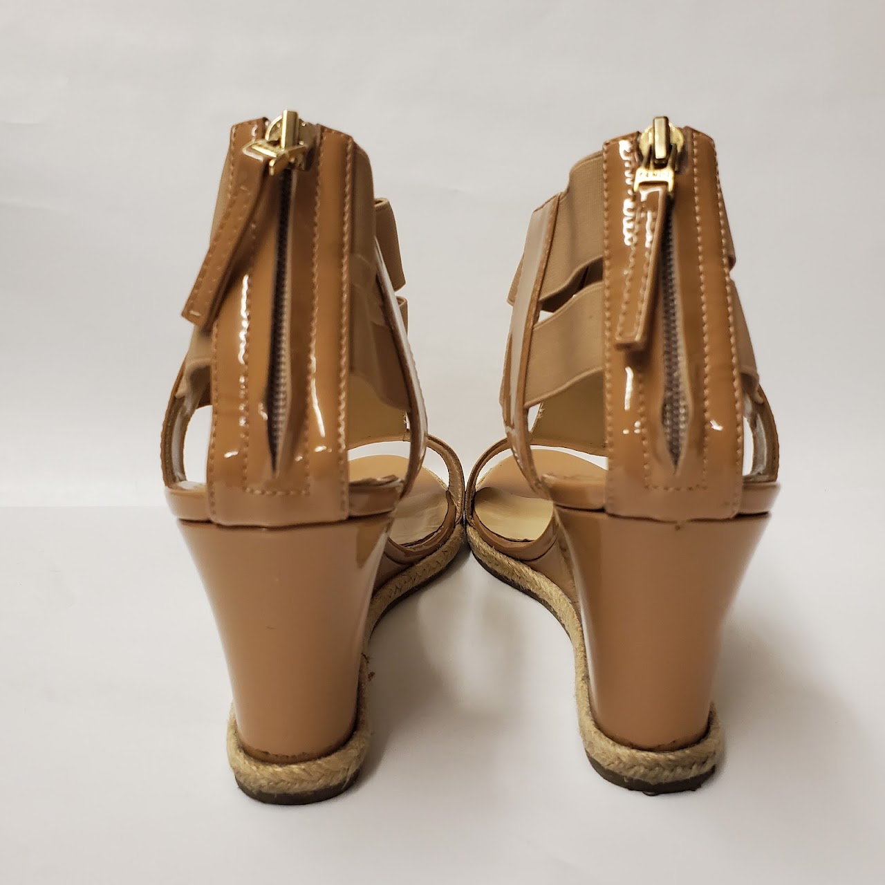 Fendi Patent Leather Wedge Sandals