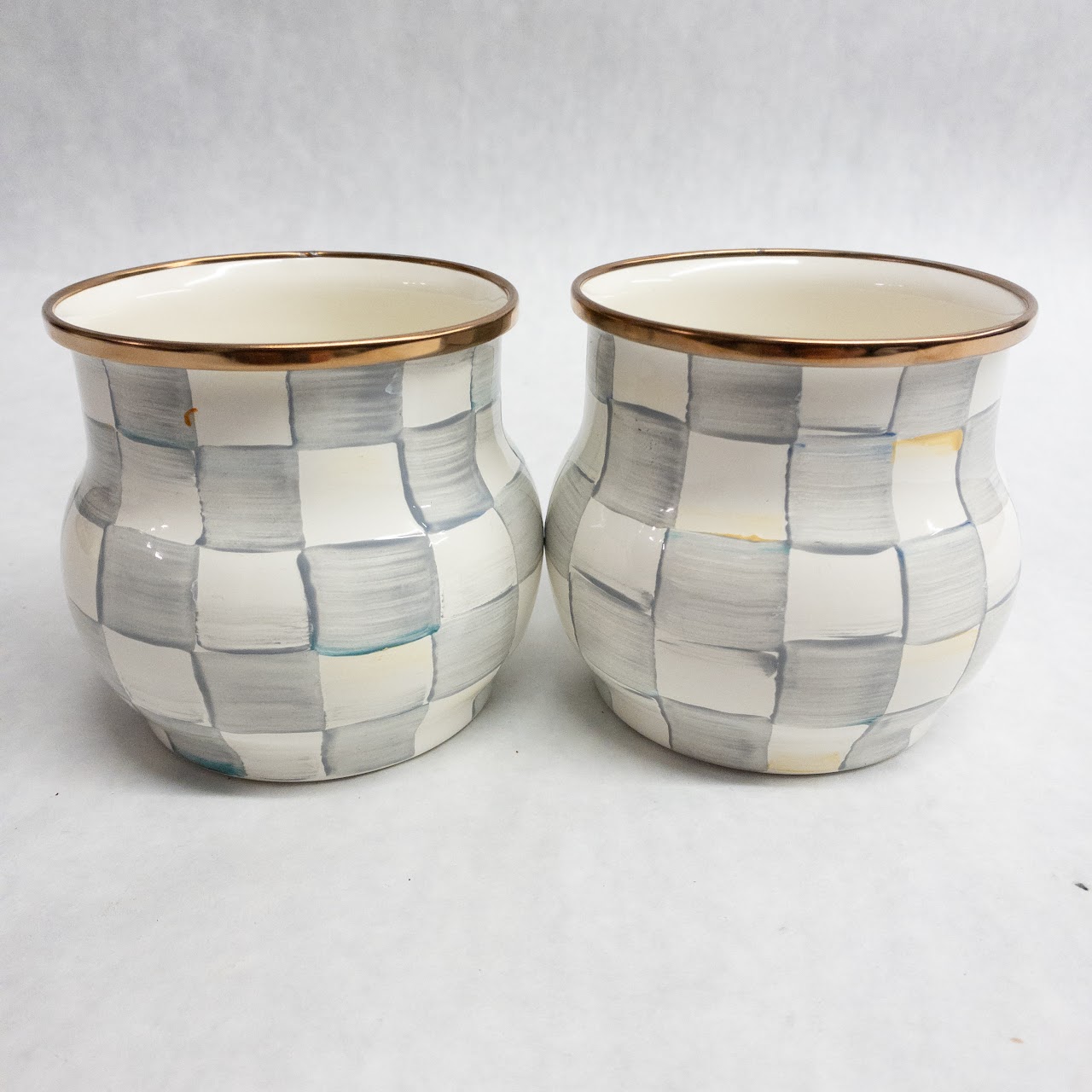 Mackenzie-Childs Sterling Check Mug Set