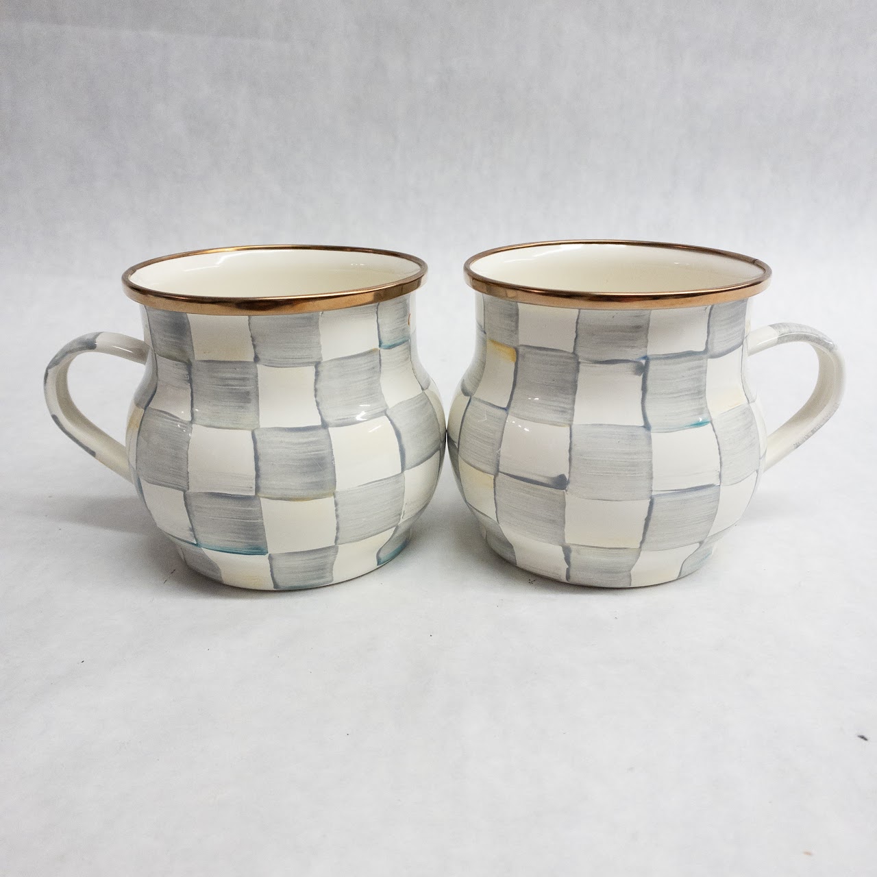 Mackenzie-Childs Sterling Check Mug Set