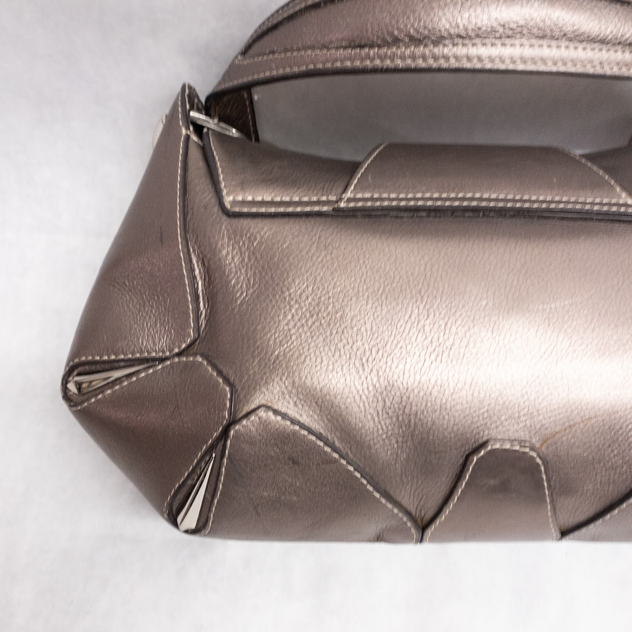 Thierry Mugler Metallic Leather Shoulder Bag