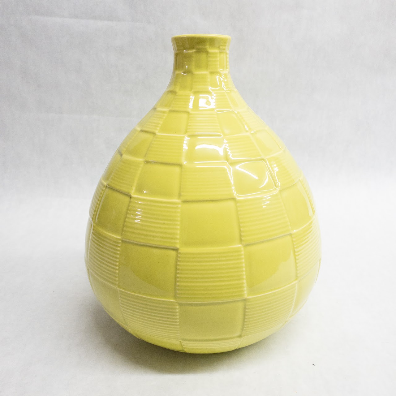 Haeger Pottery Large Textured Check Vase