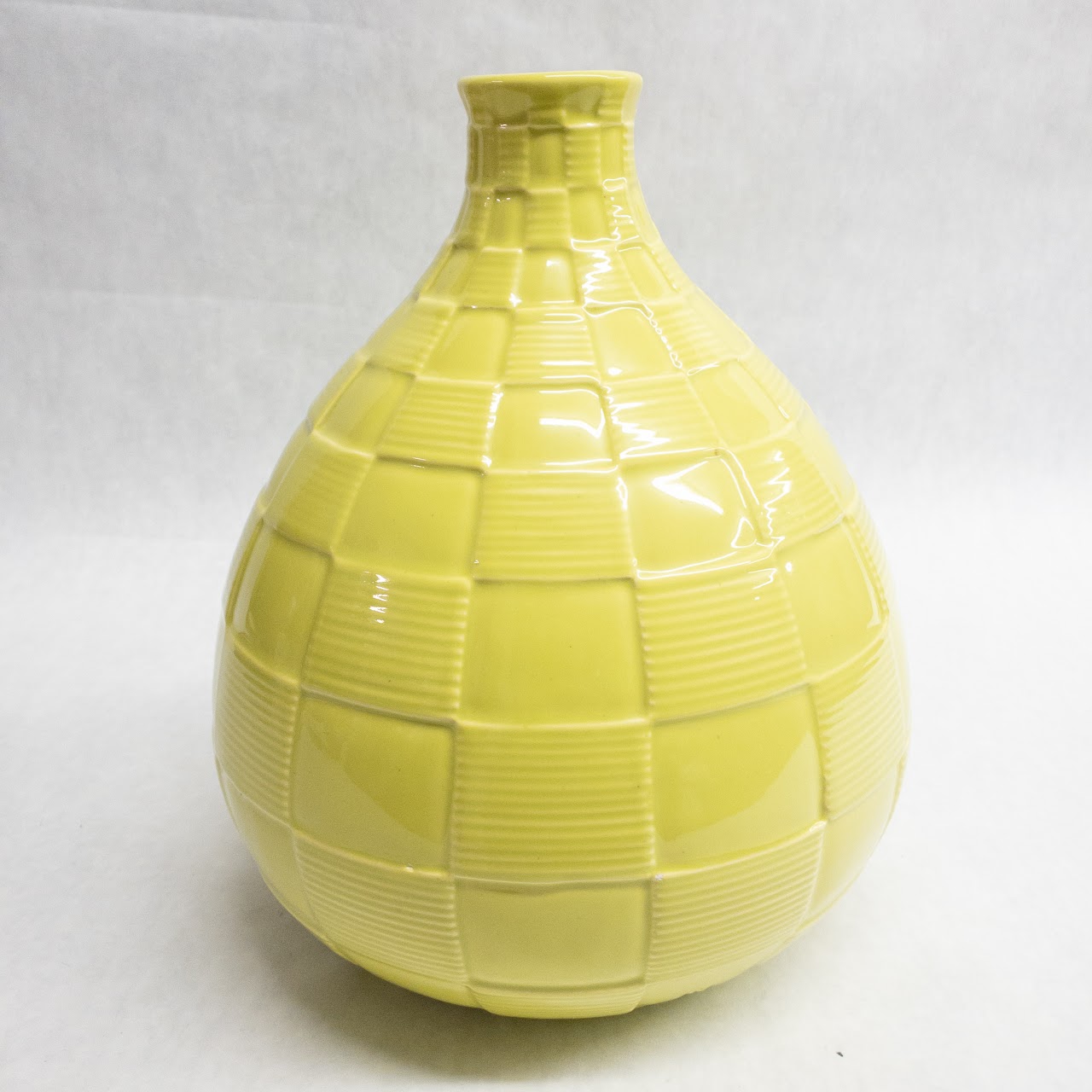 Haeger Pottery Large Textured Check Vase