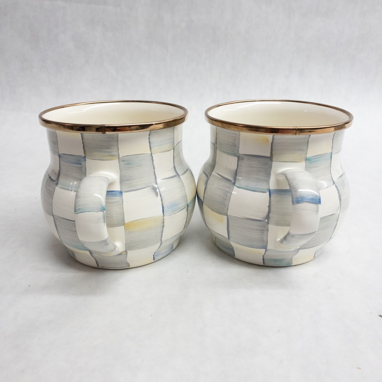 Mackenzie-Childs Sterling Check Mug Set