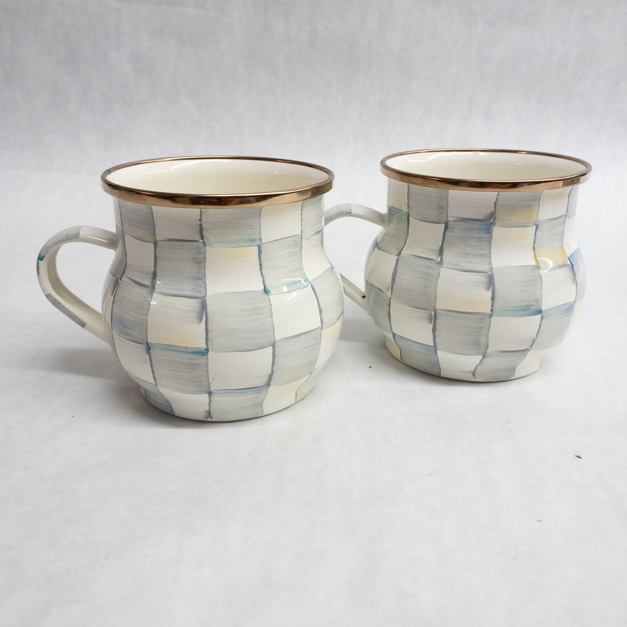 Mackenzie-Childs Sterling Check Mug Set