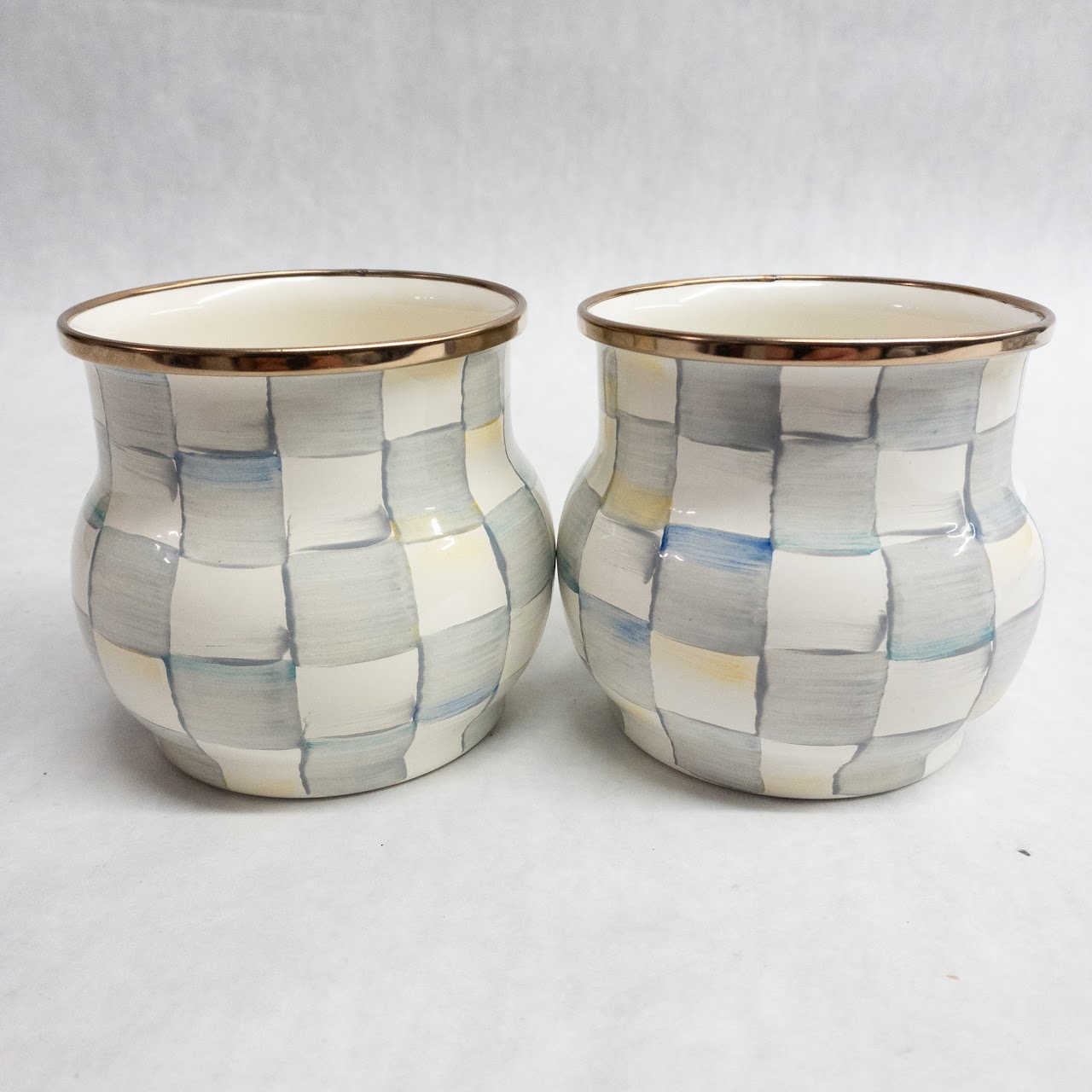 Mackenzie-Childs Sterling Check Mug Set