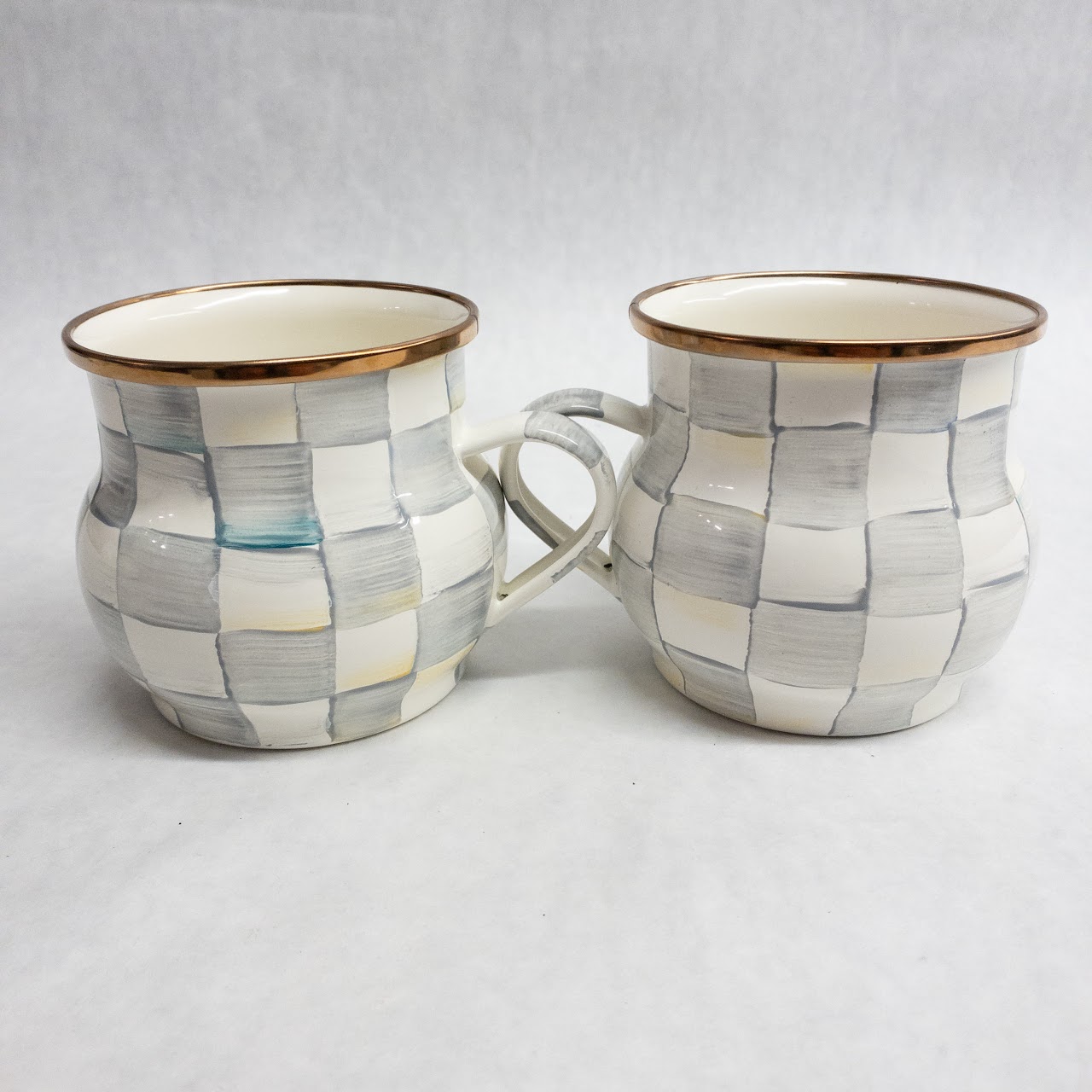 Mackenzie-Childs Sterling Check Mug Set