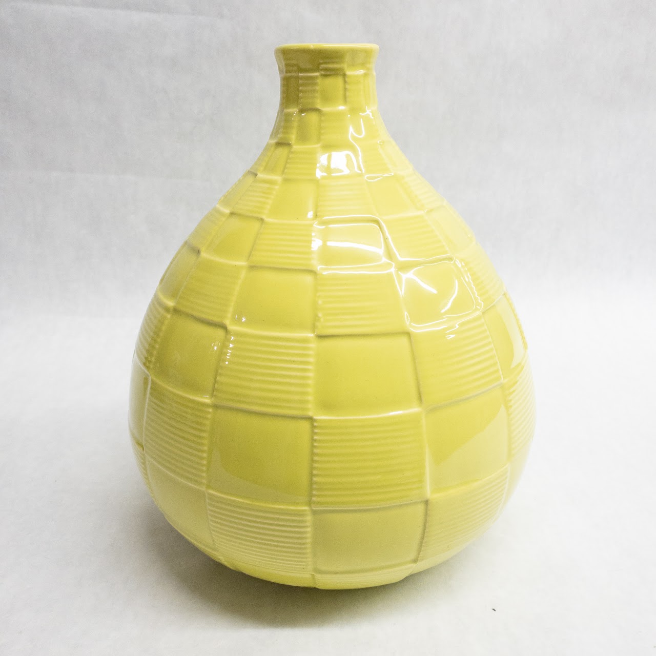 Haeger Pottery Large Textured Check Vase