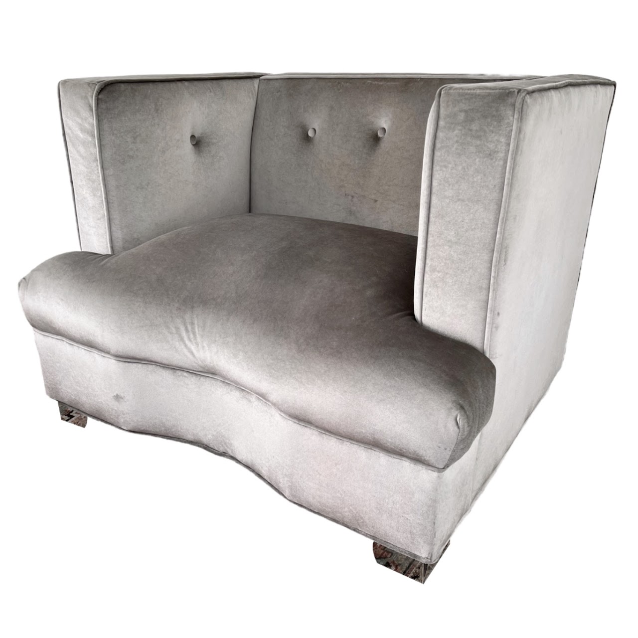 Coaster Furniture Silver Velvet Armchair