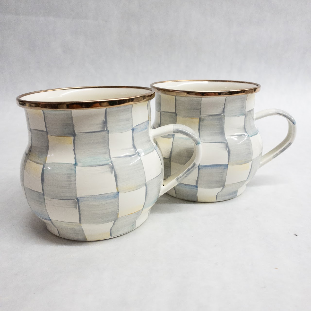 Mackenzie-Childs Sterling Check Mug Set