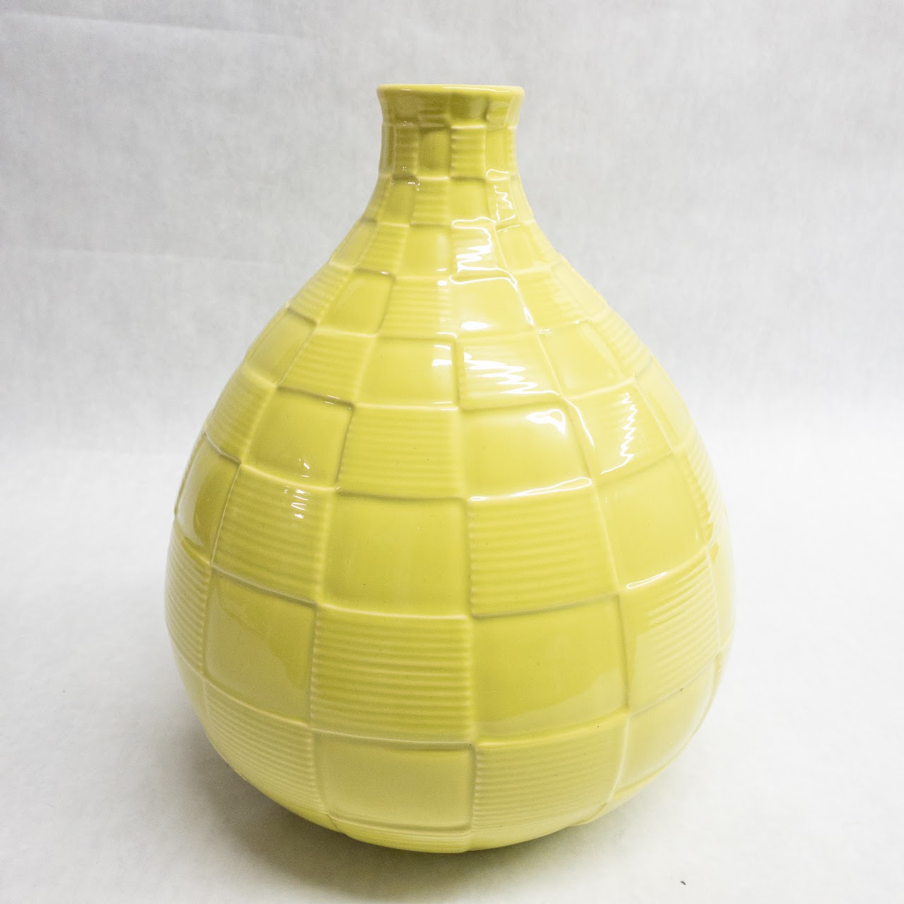 Haeger Pottery Large Textured Check Vase