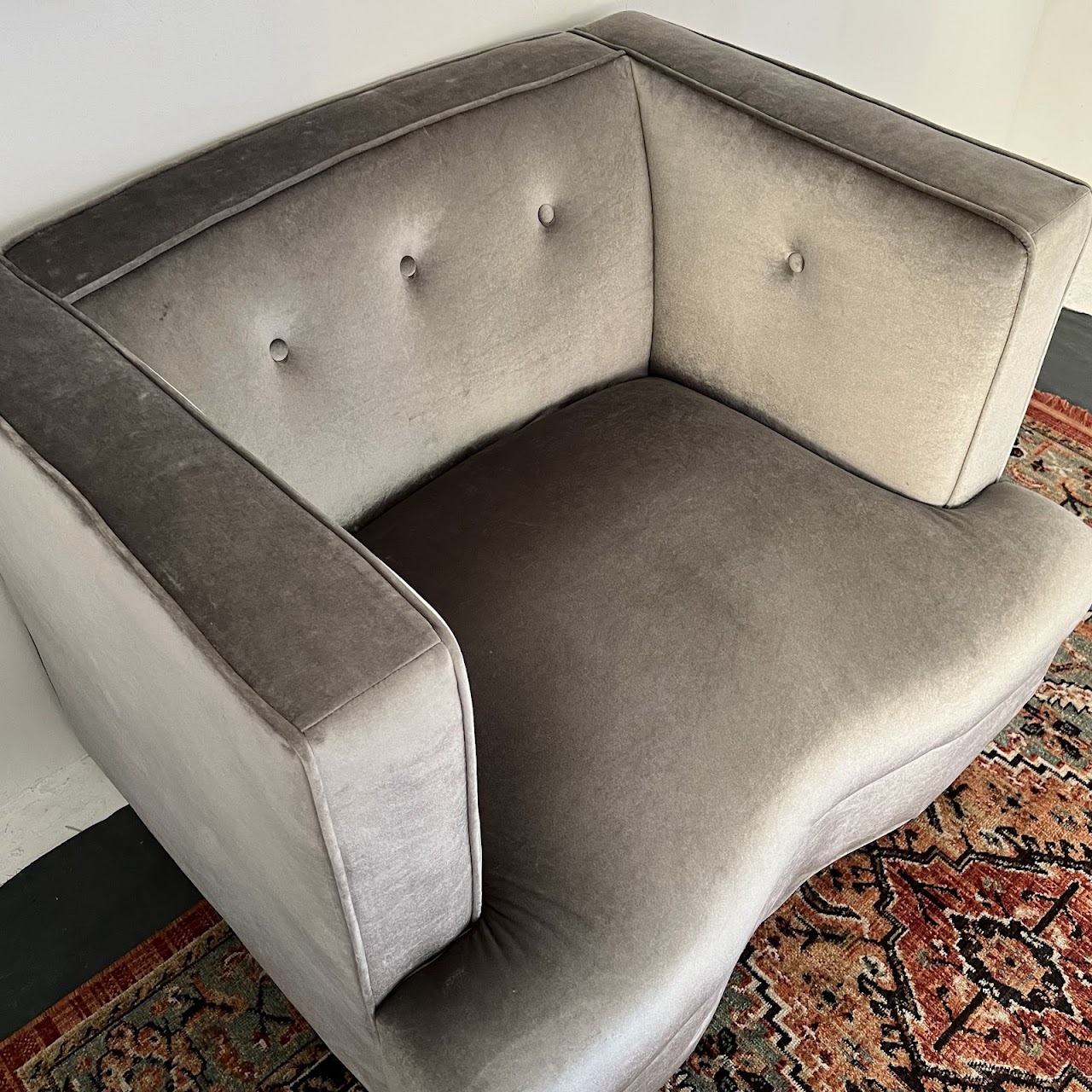 Coaster Furniture Silver Velvet Armchair