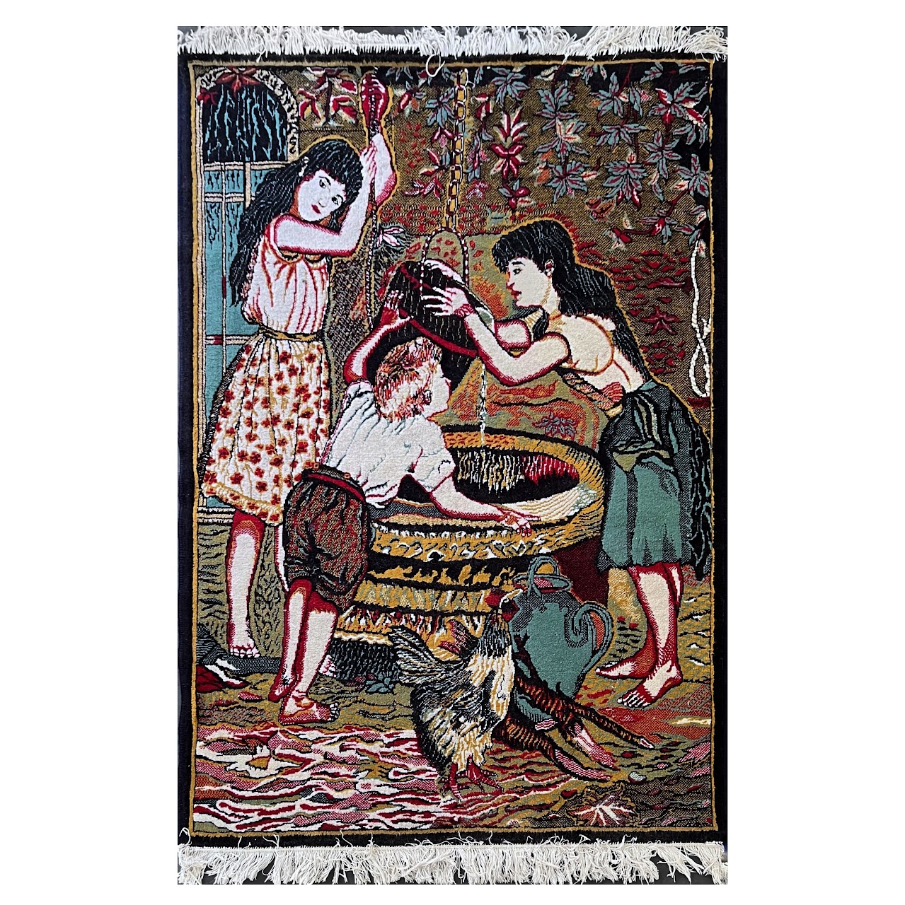 Wool Tapestry Scene Area Rug