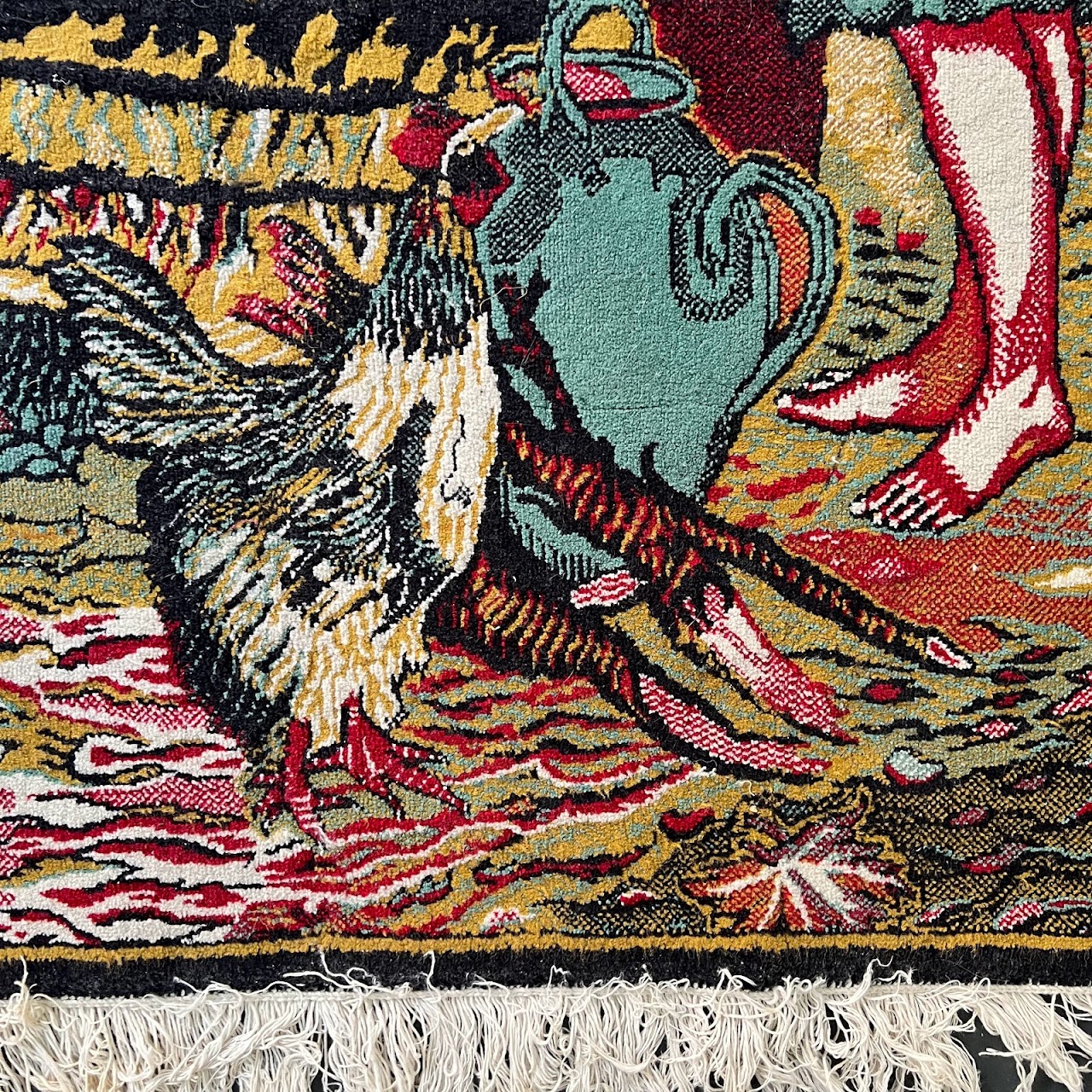 Wool Tapestry Scene Area Rug