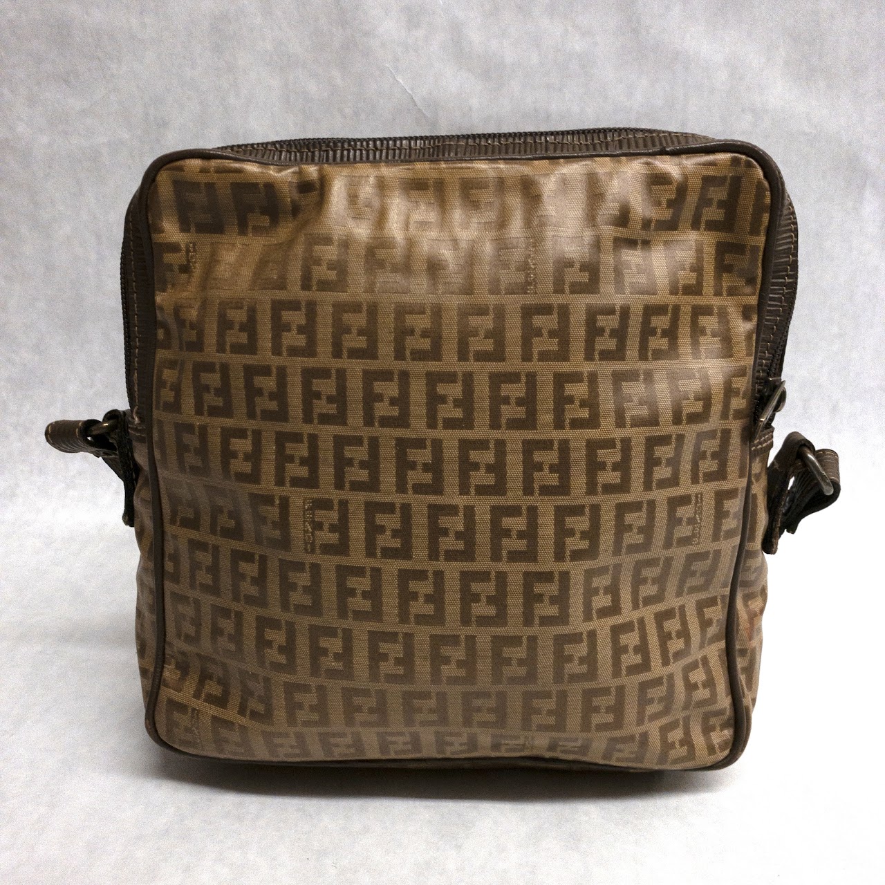 Fendi Vintage Coated Logo Canvas Shoulder Bag