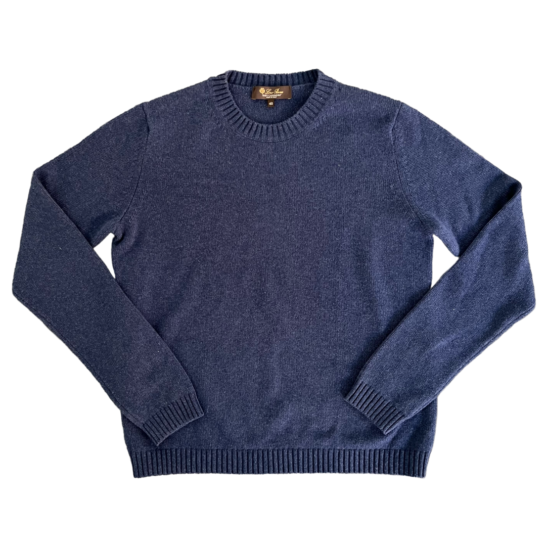 Loro Piana Blue Crew Neck Sweater