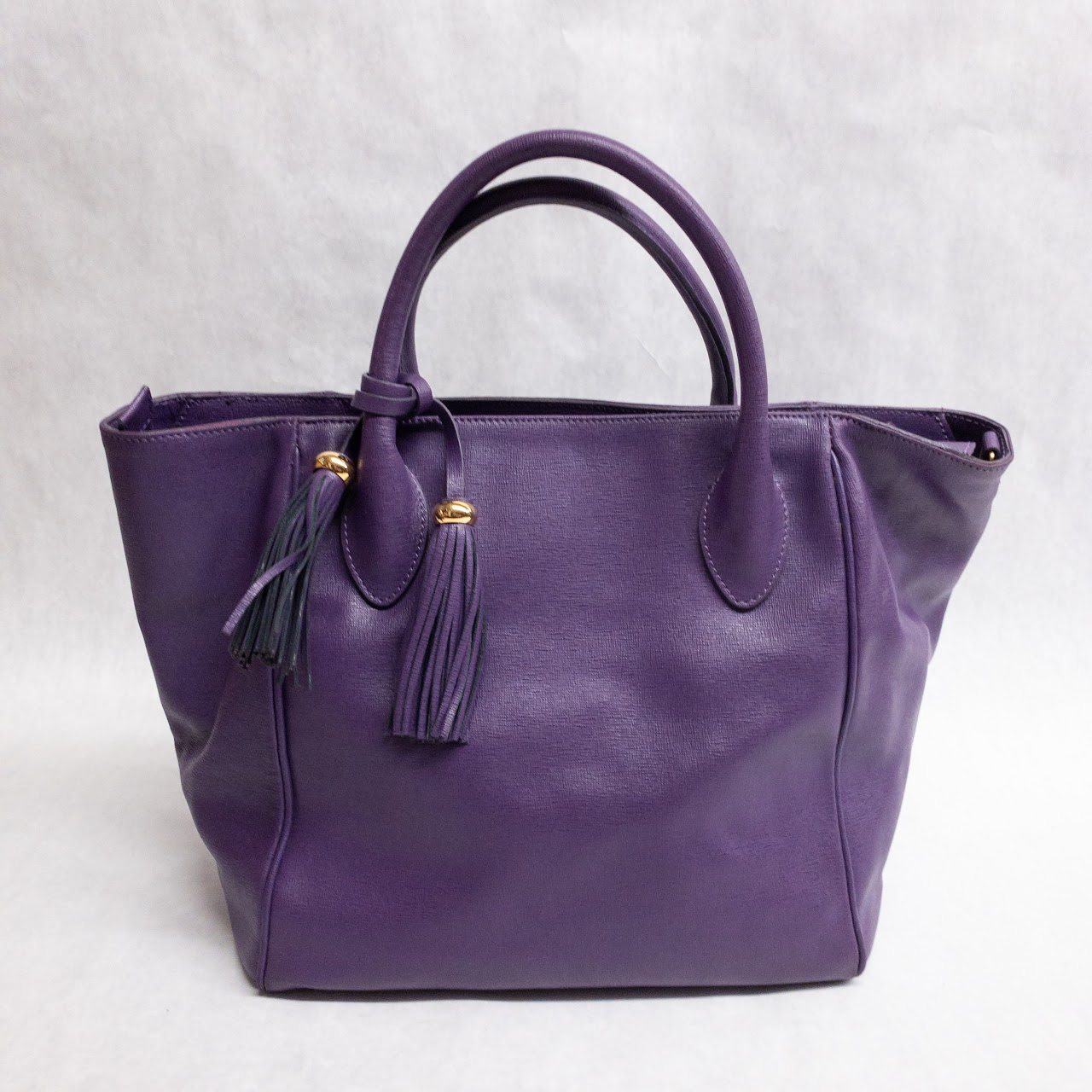 SUAREZ Leather Handbag eggplant color and authentic Lomchamp bag