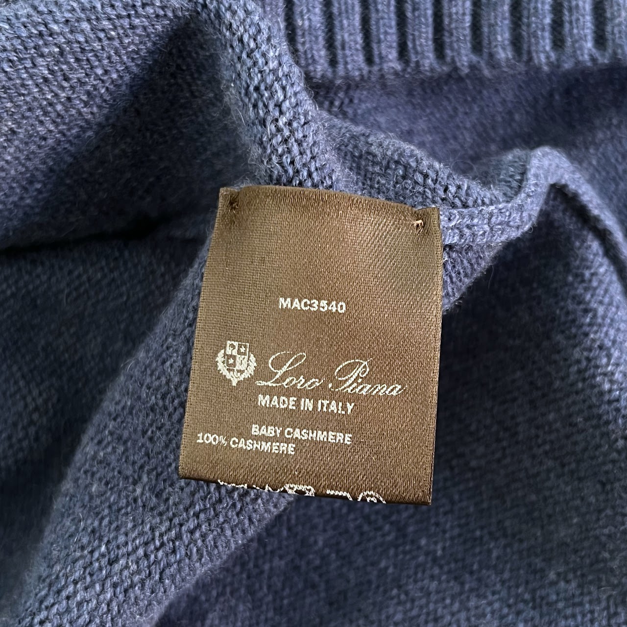 Loro Piana Blue Crew Neck Sweater