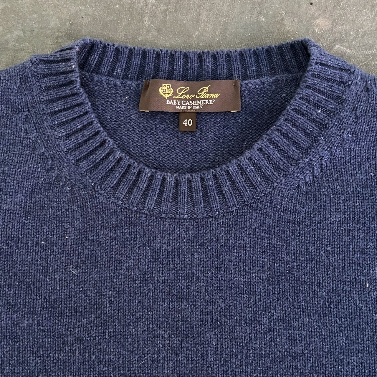 Loro Piana Blue Crew Neck Sweater