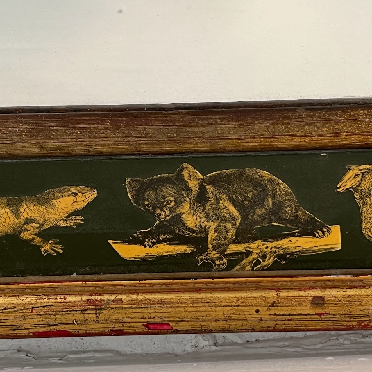 Gilt and Fauna Decoupage Vintage Mirror